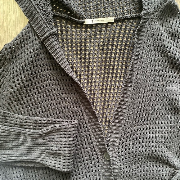 T Alexander Wang Black Hooded Knit Button Cardigan - Picture 3 of 5